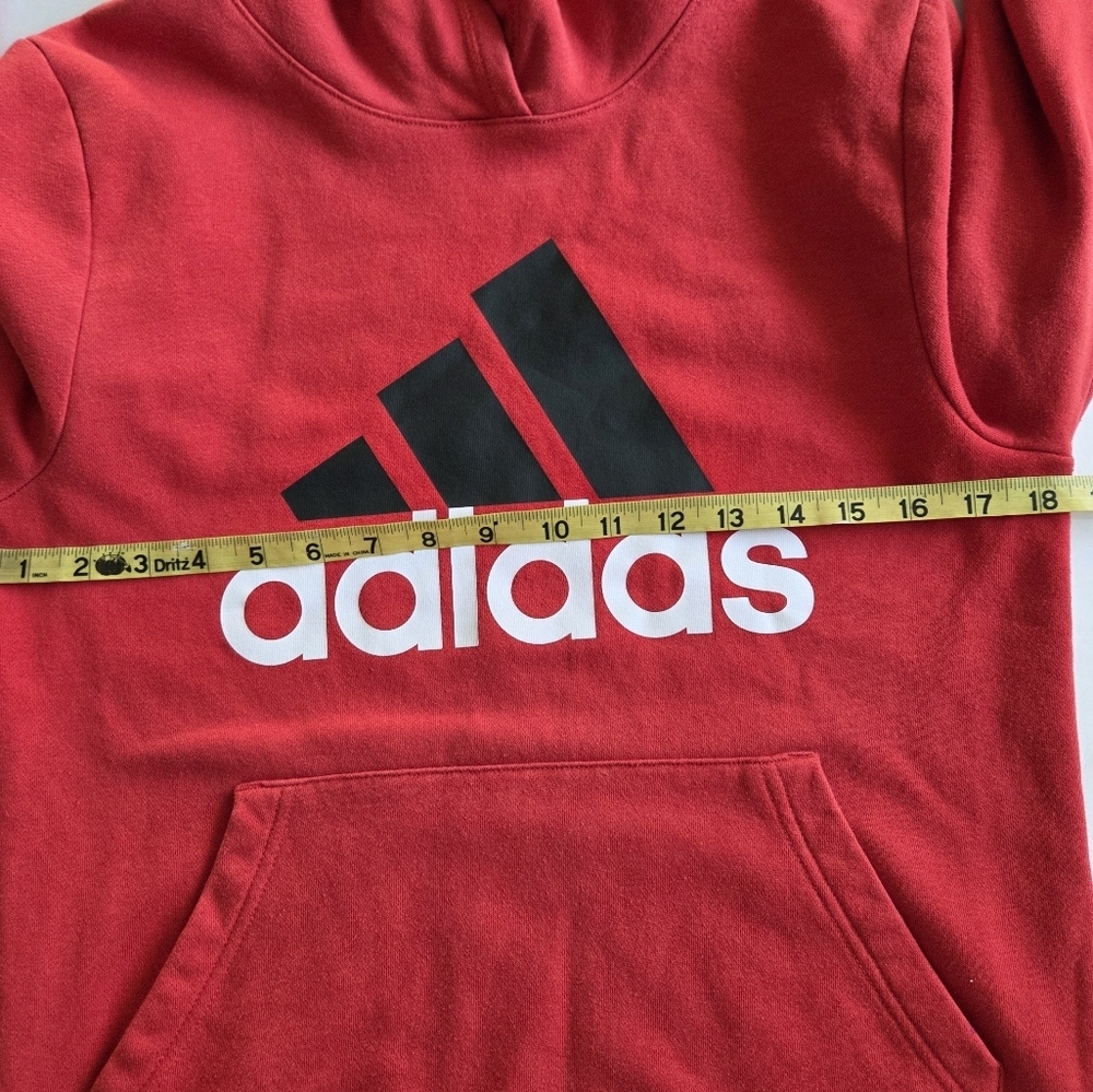 Adidas Youth Red Hoodie Sweater - Picture 3 of 5